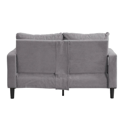 5-Seat Corduroy Sofa Set (3-Seater + 2-Seater) with High-Density Sponge Cushions & Sturdy Hardwood Frame