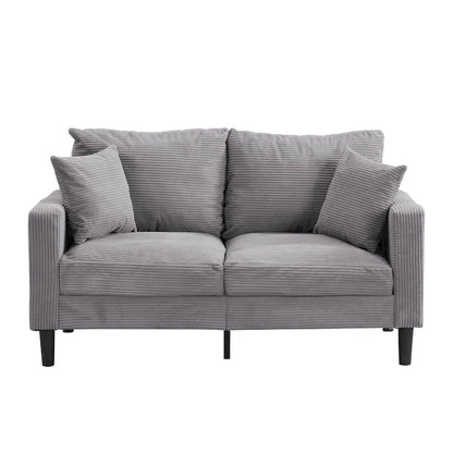 5-Seat Corduroy Sofa Set (3-Seater + 2-Seater) with High-Density Sponge Cushions & Sturdy Hardwood Frame