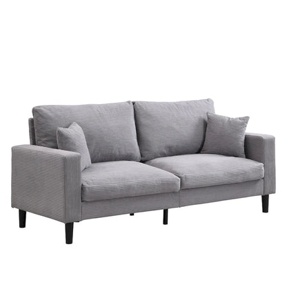 5-Seat Corduroy Sofa Set (3-Seater + 2-Seater) with High-Density Sponge Cushions & Sturdy Hardwood Frame