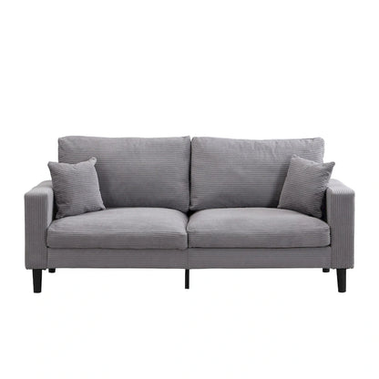 5-Seat Corduroy Sofa Set (3-Seater + 2-Seater) with High-Density Sponge Cushions & Sturdy Hardwood Frame
