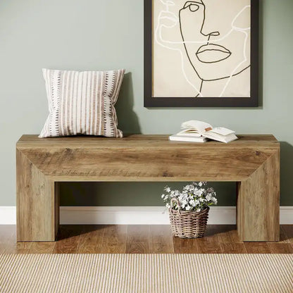 47 Inches Wooden Entryway Shoe Bench Storage Bench - 11.81D x 47.24W x 17.72H