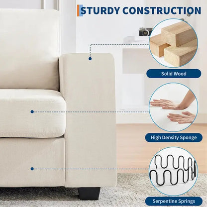 70 Chenille Loveseat Sofa with USB Charging  Modern Sectional w/Storage Pockets & Removable Cover for Living Room,