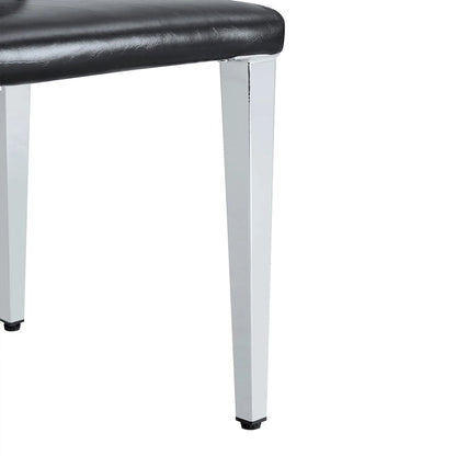Dining Chairs Set of 4,Modern Kitchen & Dining Room Chairs,Faux Leather Cushion Seat Metal Legs