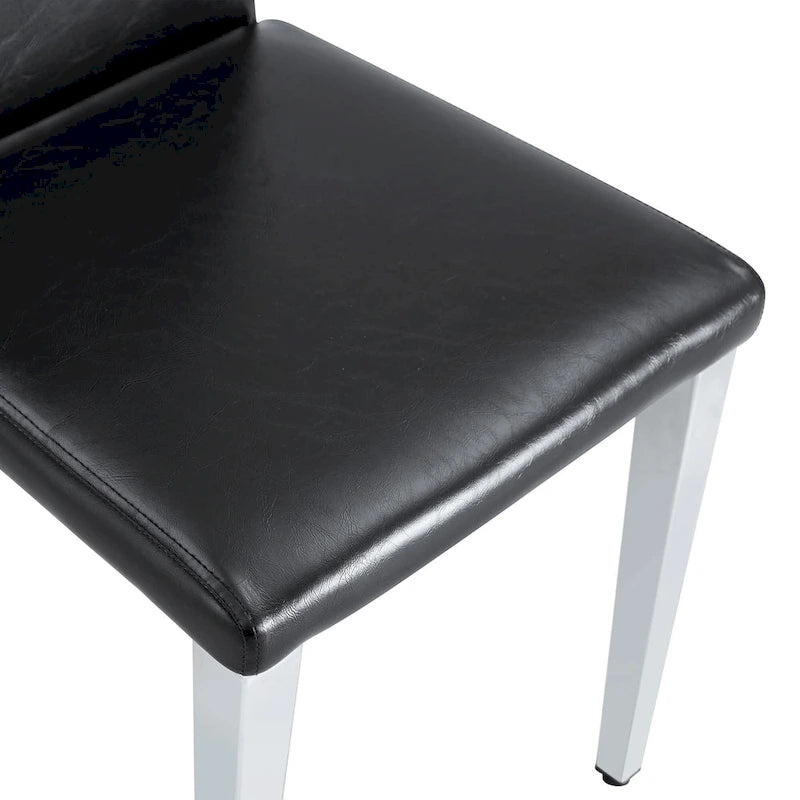 Dining Chairs Set of 4,Modern Kitchen & Dining Room Chairs,Faux Leather Cushion Seat Metal Legs