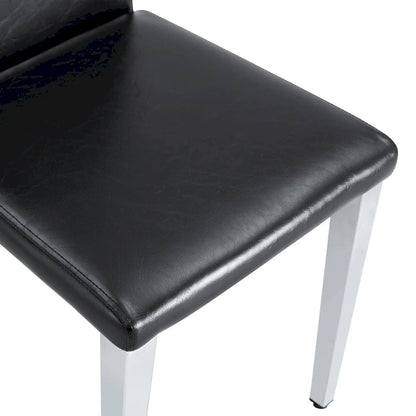 Dining Chairs Set of 4,Modern Kitchen & Dining Room Chairs,Faux Leather Cushion Seat Metal Legs