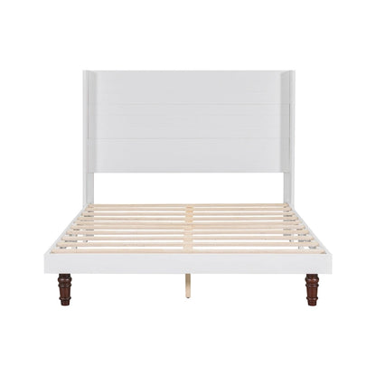 Queen Platform Bed with High Headboard & Comfortable Back
