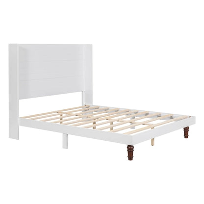 Queen Platform Bed with High Headboard & Comfortable Back