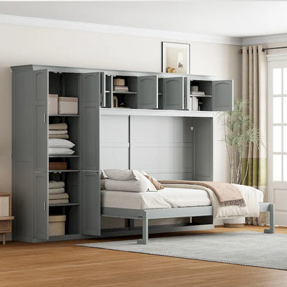 Queen Smart Murphy Bed with Wardrobe & Storage, Customizable System