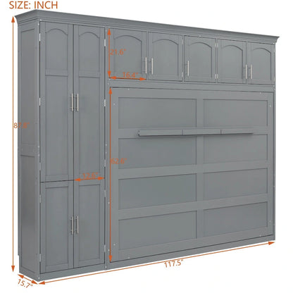 Queen Smart Murphy Bed with Wardrobe & Storage, Customizable System