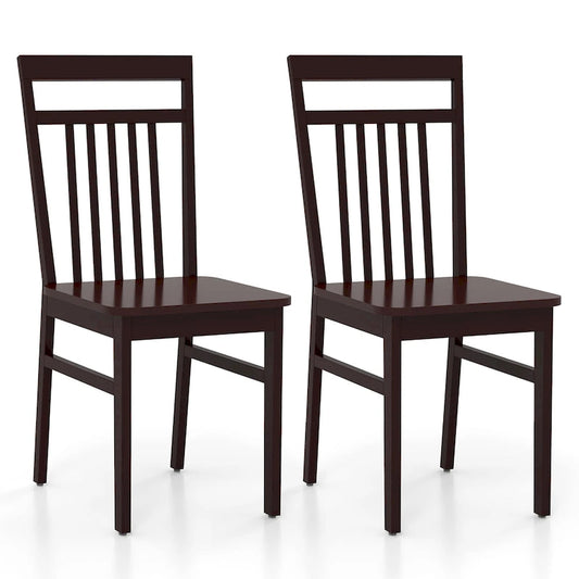 Costway Farmhouse Dining Chair Set of 2/4 Armless Wooden Chair with