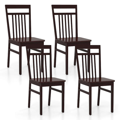 Costway Farmhouse Dining Chair Set of 2/4 Armless Wooden Chair with