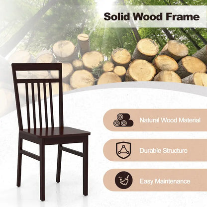 Costway Farmhouse Dining Chair Set of 2/4 Armless Wooden Chair with