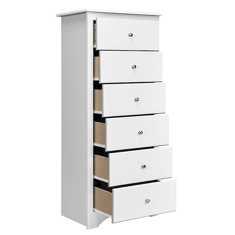 Gymax 6 Drawer Chest Dresser Clothes Storage Bedroom Tall Furniture