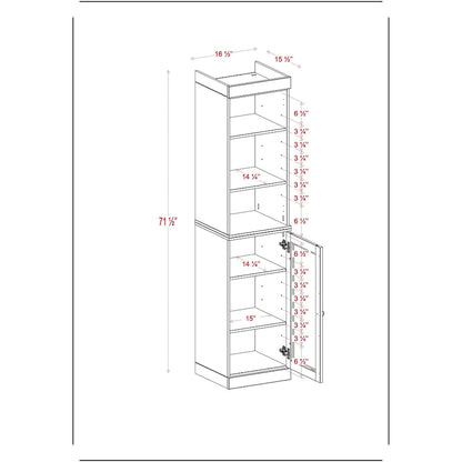 Palace Imports 100% Solid Wood 16.5 Bathroom Storage Cabinet with Clear Glass Doors and Adjustable Shelves