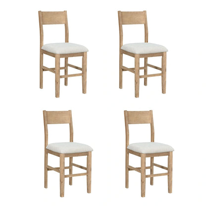 5 Pcs Counter Height Dining Table Set, Solid Wood Kitchen Dining Table Set with Rectangular Dining Table and 4 Dining Chairs
