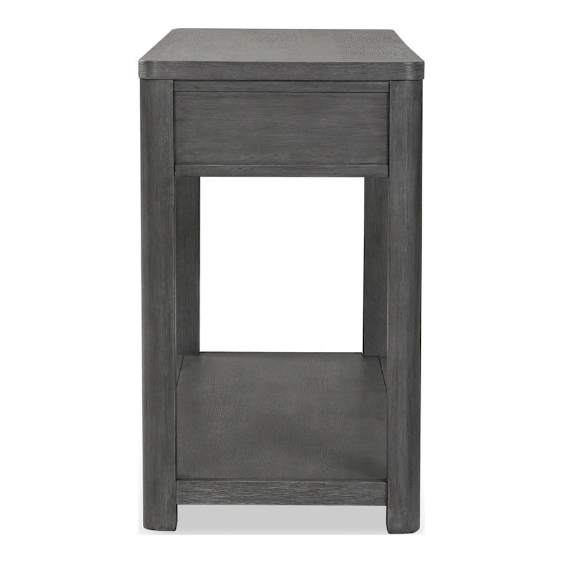 Furniture of America Piez Modern Ash Grey Wood 2-Drawer Sofa Table with Open Shelf