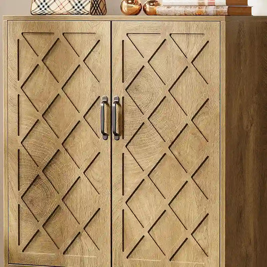 Shoe Storage Cabinet with Doors, 6-Tier Adjustable Farmhouse Shoe Organizer