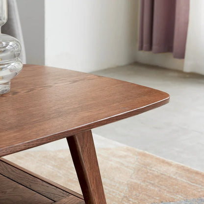 Christopher Knight Home - Hudson Solid Oak Coffee Table with Storage Shelf for Living Room & Home Office