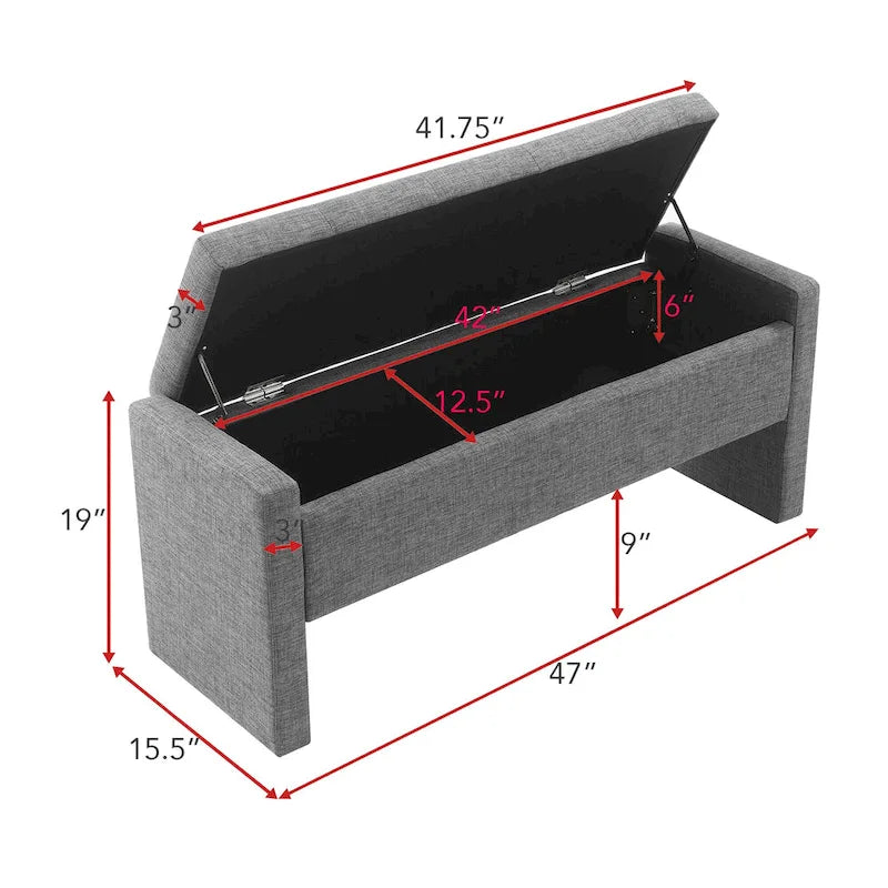 GDFStudio- Alice Foam Bed End Bench with Storage