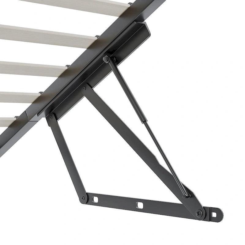VECELO Lift Up Storage Bed/Modern Wingback Headboard/Upholstered Platform Bed Frame/Hydraulic Storage