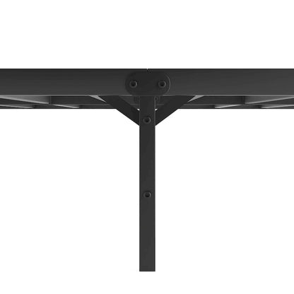Black Metal King Platform Bed Frame with Headboard - Upgraded Folding Design