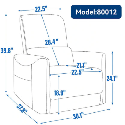 Brown Ergonomic Power Recliner with 270 Swivel, USB & Type-C Charging Ports, and Lumbar Support