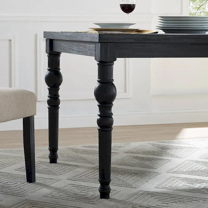 Classic Style Dining Set with Rectangular Table and Button Tufted Upholstered Chairs