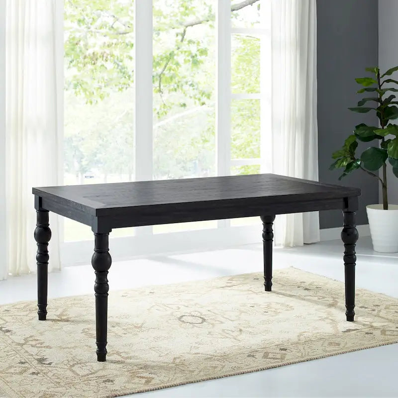 Classic Style Dining Set with Rectangular Table and Button Tufted Upholstered Chairs