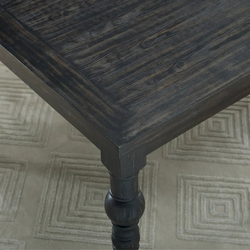 Classic Style Dining Set with Rectangular Table and Button Tufted Upholstered Chairs