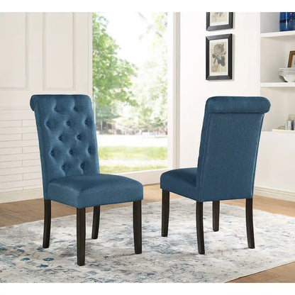 Classic Style Dining Set with Rectangular Table and Button Tufted Upholstered Chairs