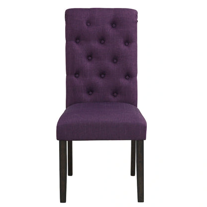 Classic Style Dining Set with Rectangular Table and Button Tufted Upholstered Chairs