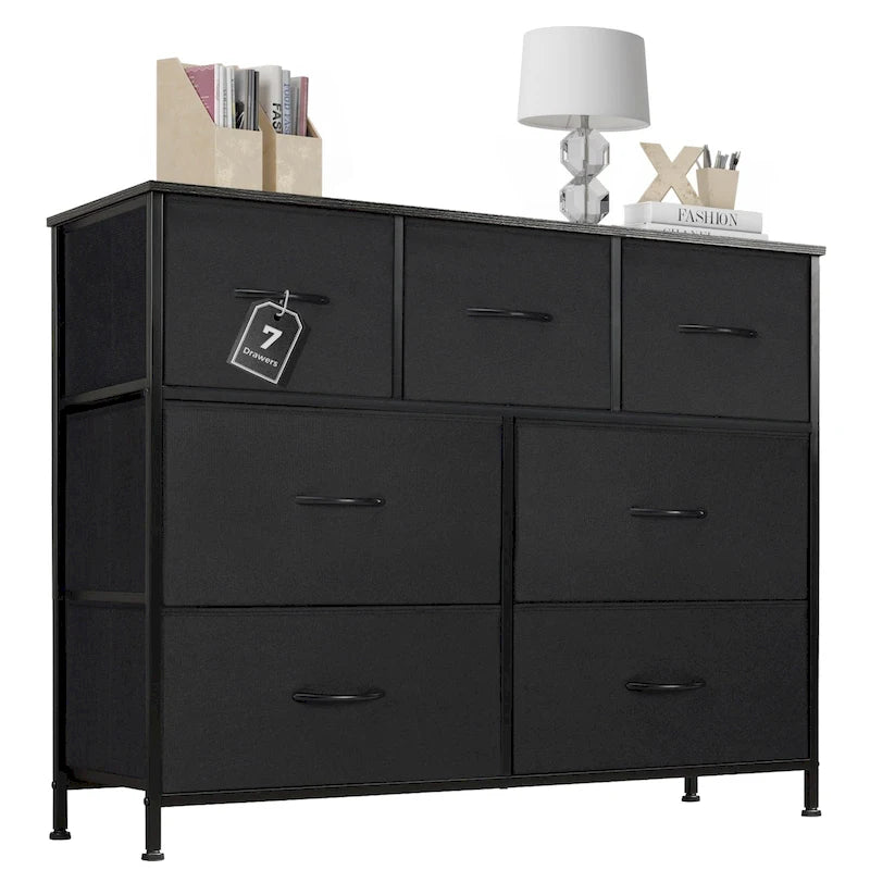 7-Drawer Double Dresser, Storage Spaces, Assembled Wardrobe Lockers, Bedroom Furniture Lockers for Bedroom