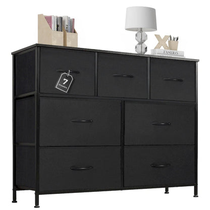 7-Drawer Double Dresser, Storage Spaces, Assembled Wardrobe Lockers, Bedroom Furniture Lockers for Bedroom
