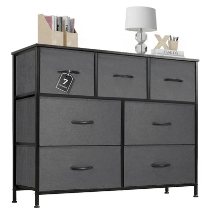 7-Drawer Double Dresser, Storage Spaces, Assembled Wardrobe Lockers, Bedroom Furniture Lockers for Bedroom
