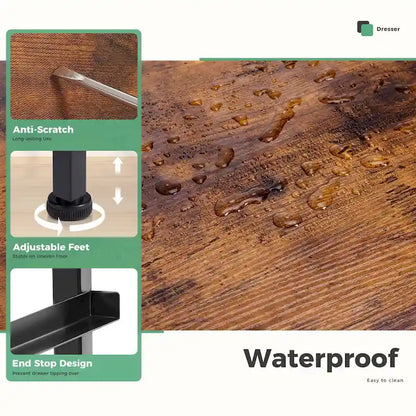 7-Drawer Double Dresser, Storage Spaces, Assembled Wardrobe Lockers, Bedroom Furniture Lockers for Bedroom