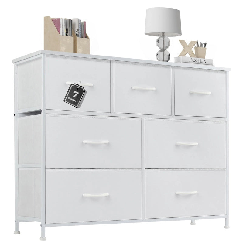 7-Drawer Double Dresser, Storage Spaces, Assembled Wardrobe Lockers, Bedroom Furniture Lockers for Bedroom