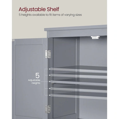 Modern Tall Freestanding Bathroom Storage Cabinet with 2 Drawers and Adjustable Shelf - 11.8D x 23.6W x 43.3H