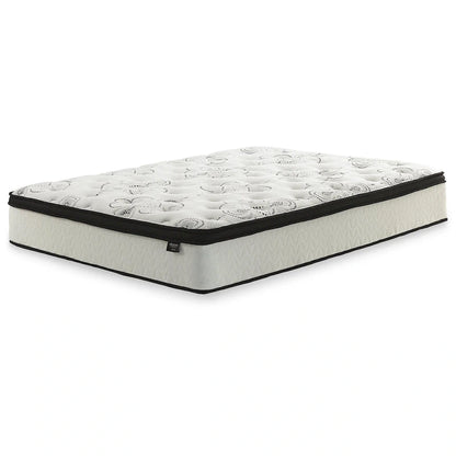 Signature Design by Ashley Chime 12 Inch Hybrid Black/White 2-Piece Mattress Package