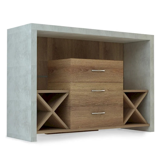 Furniture of America Mystal Industrial Concrete-like 3-drawer Buffet