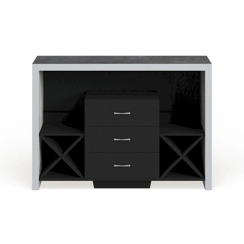 Furniture of America Mystal Industrial Concrete-like 3-drawer Buffet