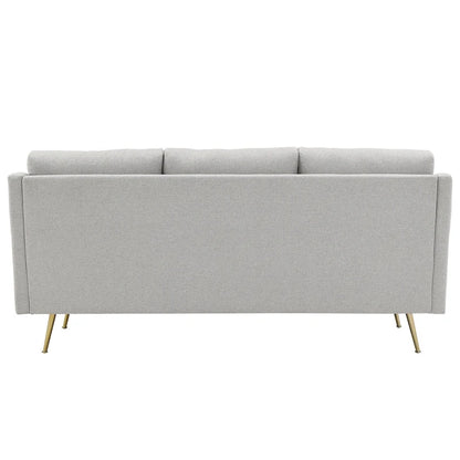 Cade Grey Fabric Sofa with Gold Metal Legs by iNSPIRE Q Modern
