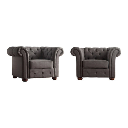 Gdansk Tufted Scroll Arm Chesterfield Chair