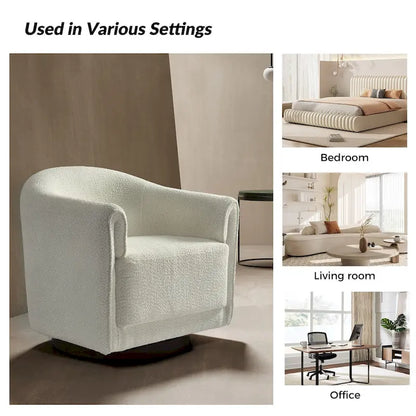Jeffrey Transitional Comfortable Upholstered Swivel Chair Set of 2 by HULALA HOME