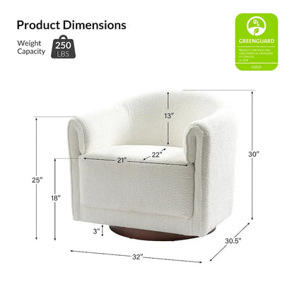 Jeffrey Transitional Comfortable Upholstered Swivel Chair Set of 2 by HULALA HOME