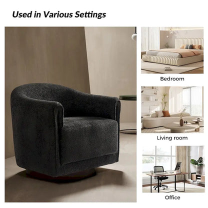 Jeffrey Transitional Comfortable Upholstered Swivel Chair Set of 2 by HULALA HOME