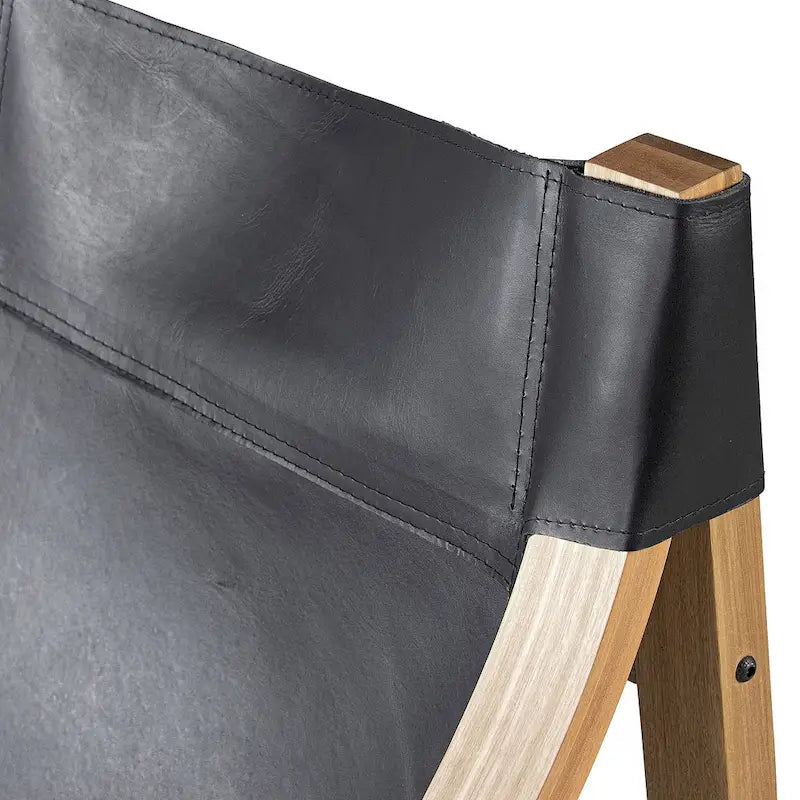 Steve Silver Logan Top Grain Leather and Solid Wood Sling Accent Chair