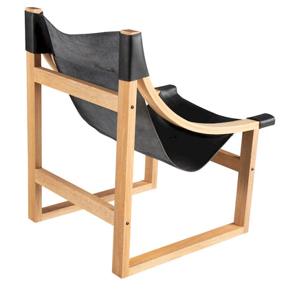 Steve Silver Logan Top Grain Leather and Solid Wood Sling Accent Chair