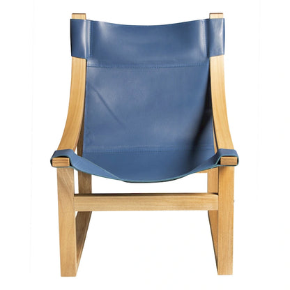 Steve Silver Logan Top Grain Leather and Solid Wood Sling Accent Chair