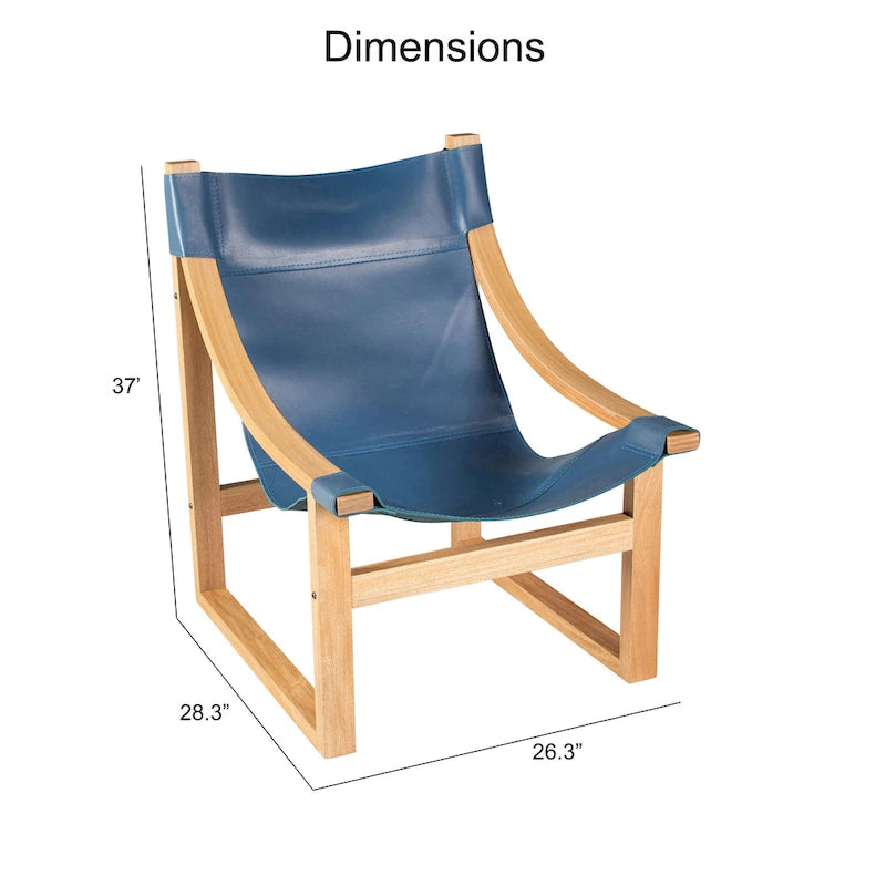 Steve Silver Logan Top Grain Leather and Solid Wood Sling Accent Chair