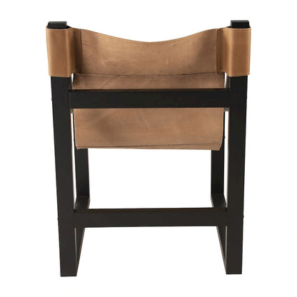 Steve Silver Logan Top Grain Leather and Solid Wood Sling Accent Chair